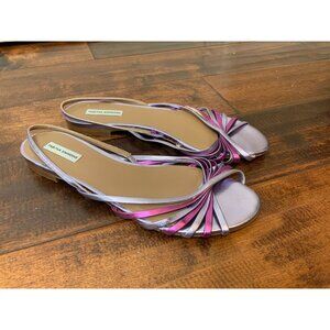 Tabitha Simmons Purple Strappy Leather Slingback Sandals, Size 9 | 39